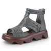Sandaler gktinoo kvinnliga 2023 sommar äkta läder kvinnliga plattform kilar casual skor handgjorda romerska 230628