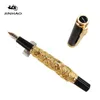 Penne Jinhao Gold Incisione di buon auspicio Incisione 3D Dragon Penna Luxury Writing Pen Business Regali in metallo Pennello Funga Metal 0,5 mm