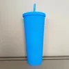 24oz 710ml Coffee Mugs Plastic Tumbler Corn Durian Cup Cold Water Cups Double Wall Water Bottle Cup With Straw