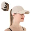 Bollmössor baseballmössor för kvinnor hattar andningsbara mesh sol visir hattar kvinnliga sommar europeiska utomhussport criss cross hästsvans hatt 230628