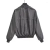 Kvinnorjackor 2023 Kvinnor Stativ Collage Lång ärm Loose Casual Pu Leather Bomber Jacket Faux dragkedja