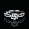 Cluster Rings Moissanite Diamond Ring 1 Moda Simples Proposta Casamento Design Doce