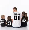 Dopasowanie rodzinnych strojów Rodzinne ubrania rodzinne wygląd Bawełny koszulka tatusia mama dzieciak dziecięcy zabawny litera numer druku