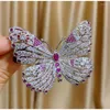 Broches brillant zircon cubique rouge papillon bijoux pour femmes marque Design déclaration mariage broche broche costume Corsage