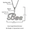 Pendanthalsband The Bling King Custom Brush Cursive Letter Name Necklace Iced Out Bageutte Cubic Zirconia Chain Hiphop Jewelry 230629