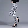 Leggings femme LJCUIYAO femmes taille haute imprimé léopard motif maigre entraînement crayon pantalon dames Stretch course Polyester pantalon