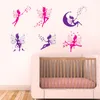 Adesivos de parede dos desenhos animados DIY adesivo menina com asas coloridas de elfo papel de parede quarto de solteira quarto infantil jardim de infância bonito decalque mural