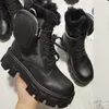 Homens Rois Nylon Pano Combat Boots Top Monolith Leather Ankle Martin Boot com Pouch Battle Shoes Sola de Borracha Sapato Plataforma Tamanho Grande NO43