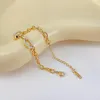 Bracelets à maillons Golden CZ Classic Tennis Wedding For Brides Cubic Zirconia | Chaîne Rolo Acier Inoxydable Femme Fille 5mm