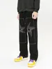 男性Sジーンズ最新デザインスター刺繍ストレートルーズフィットボーイフレンドパンツY2Kファッションミッドライズバギー230629