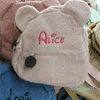 Plecak spersonalizowany chłopcy dziewczyny urocze niedźwiedź Plush maluch dla dzieci niestandardowe haftowane imienia plecaki dla dzieci