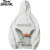 Men's Hoodies Sweatshirts Mens 2023 Hip Hop Streetwear Harajuku Pullover Angel God Printed Hoodie Pocket Cotton Fleece Pullover Grey Hooded Sweatshirt J230629