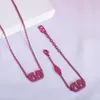 Luxury Chain Armband Halsband Set Women Designer Diamond Necklace Fashion Pink Smyckesuppsättningar V Classic Jewlery Lady Charm Armband 236283C