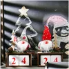 Décorations De Noël Ornement De Bureau Père Noël Gnome Calendrier En Bois Compte À Rebours De L'Avent Accueil Table Décor Jk2010Xb Drop Delivery Dhe3V