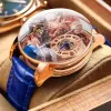 Wristwatches 2023 PINDU Astronomia Celestial SeriesTourbillon Watch Men The Transparent Design Looks Man Watches Quartz