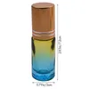 Bouteilles De Stockage 2023 -Bouteille À Bille Gradient 10Pcs 5Ml Verre Épais Rouleau Sur Huile Essentielle Vide Parfum 5 Couleurs Avec Or Co