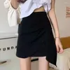 Skirts Women Solid Asymmetrical Casual Korean Style Ladies High Waist All-match Simple Above Knee Sexy Design Summer Daily