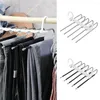 Hangers Pants Rack Stainless Steel Trouser Hanger Space Saving Scarves 5 In 1 Belts Ties One-side Opening Retractable Hanging Rod Non-sl