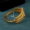 Bangle Copper Plating Gold Bracelet Ring Saudi Trendy for Bridal Leaves Design Cuff Arabic Luxury Jewelry 230627