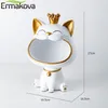 Obiekty dekoracyjne figurki Ermakova Lucky Cat Statue Rzeźba Dekoracja stolika Miniaturowa figurka nowoczesne