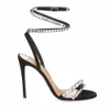 Marques de luxe femmes Sandales à talons hauts So Vera Crystal Embellished Slingback Sandal talons en daim noir 35-43 avec boîte