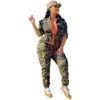 Women's Jumpsuits Rompers Sexy Camouflage Printing Women Loose Jumpsuit 4XL 5XL 2023 Half Sleeves Leisure Rompers Casual Bodysuit Cargo Pants J230629