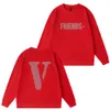 VLONE HODIE NEW SALE FACHION FACHION BREAT BEAR SWEATSHIRT White Grey Print Letter Teddy Bear Trendy Terry 폭발 스웨터 스타일 남성 및 여성 크기 S-3XL 아이콘