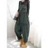 Kobiety Jumpsuits Rompers Vintage Oversizee Pockets Streetwear Casual Rompers Spring Autumn Women Korean Baggy Haren kombinezon kombinezon tkanina J230629