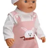 Puppenzubehör, rosa Overall, Hut, Kleidung, passend für 17 Zoll, für 43 cm großes Baby Born 230629