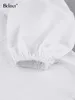 Dostyki dla kobiet Bclout Summer Linen Ruffle Shorts Zestaw 2 sztuki 2023 Lantern Rękaw Białe wierzchołki luźne elastyczne garnitury talii wakacje 230629