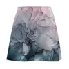 Jupes Blush And Payne's Grey Flowing Abstract Painting Mini Jupe Rave Outfits Pour Femmes Womens Fashion Girls