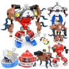 Minifig 3 in 1 Montaj Deformasyon Oyuncaklar Boys Için Robot Bebek PVZ Bitki Vs Zombi Eğitici PVC Action Figure Modeli Çocuk Hediye J230629