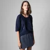 23SS Zadig Voltaire Nowa designerska koszulka Summer Pullover Klasyczne kokosowe koszulki plażowe nadruk uśmiechnięta twarz gorąca diamentowa czarna bawełniana bawełniana moda