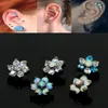 Navel Bell Button Rings Bog10 Piece G23 OPAL GEM LABRET LIP BAR RING ZIRCON FLOWER EAR THEBERAGE TRAGUS HELIX PIERCING SCREW FIT TOP 16G 230628