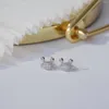 Studörhängen 14K Real Gold S Needle Micro-inlyid Zircon Utsökt glittrande söt liten krabba för kvinnor
