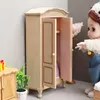 Doll House Accessories Miniature Wooden Chinese Classical Wardrobe Mini Cabinet Bedroom Furniture Kits Home Living For 112 Scale Dollhouse 230628