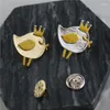 Brooches Fashion Cute Chicken Cartoon Animal Irregular Textured Metal Pin Brooch Badge For Women Coat Scarf Hat Decoration Jewelry