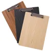 Clipboard 6Pcs A5 Wood Clipboards Mini Restaurant Menu Metal Clip Writing Board Pad Office Paper Sheet Holder File Folder Supply Organizer