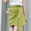 Skirts Women Solid Asymmetrical Casual Korean Style Ladies High Waist All-match Simple Above Knee Sexy Design Summer Daily