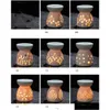 Fragrance Lamps Garden Ceramic Oil Burners Wax Melt Holders Aromatherapy Essential Aroma Lamp Diffuser Candle Tealight Holder Home B Dhvrf