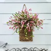 Dekorative Blumen Hortensienkorb Künstliche Blumen Wandbehang Halter Multifunktionaler Florist Rattan Pflanzer für Dekorationen