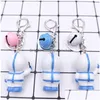 Keychains Lanyards Resin Epidemic Prevention Memorial Keychain Cute Cartoon Character Doctor Nurse Key Chain Creative Souvenir Stu Dhaps