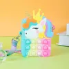 Sac à bandoulière design licorne pour enfants, sacs à bulles anti-Stress, 6 styles