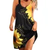 Abiti casual Vestito con bandiera americana Moda donna Cinghia bohémien Festa da sera Spiaggia Midi Usa Vestito estivo Orlo Vocazione