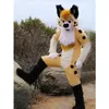 Costume de mascotte Husky à pattes droites Canine Animal Fursuit Fox Hound Vêtements à poil long