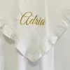 Dining Chairs Seats Ruffle Blanket Customize Baby Name Personalized Comforter Cotton Infant Swaddle Bath Towel 230628