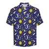 Heren Overhemden Zon En Maan Casual Shirt Astrologie Strand Losse Zomer Stijlvolle Blouses Korte Mouw Grafische Oversized Tops 230629