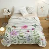 Battaniye Bahar Çiçek Kelebek Kaşmir Battaniye Kış Sıcak Yumuşak Yataklar için Atmak Kanepe Yün Yatak Örtüsü 230628