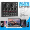 Microphones Professional Recording Mixer V8 Carte son avec Bluetooth Audio Interface Mixing Console Studio Phantom Power for PC Microphone