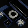 Atacado 2 3 4 5 6 mm hiphop iced out 925 prata esterlina VVS cultivado em laboratório moissanite diamante pulseira colar de corrente de tênis